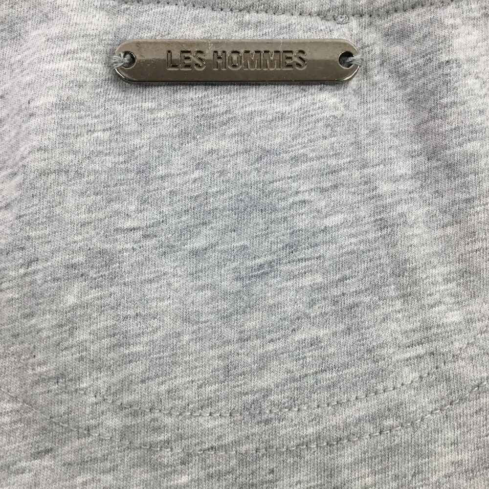 LES HOMMES Urban T-Shirt Mens XL V-Neck Gray Heather Short Sleeve Logo Slim Fit - Picture 5 of 8
